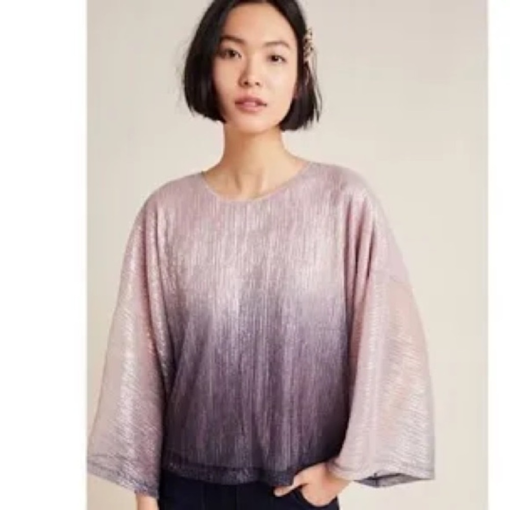 Anthropologie Metallic Ombre Top -
